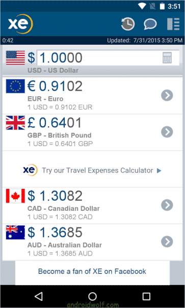 برنامج XE Currency