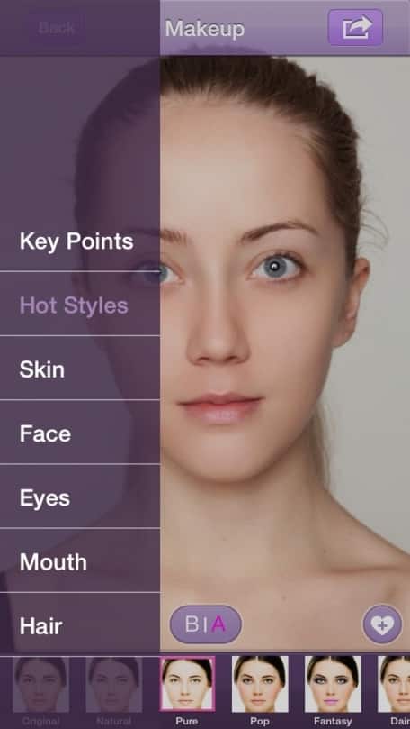 ادوات ومميزات تطبيق perfect365 