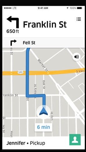 معرفة الاتجاهات لتوصيل اوبر