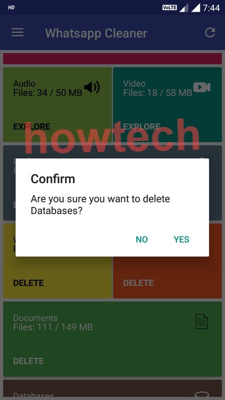 مسح مخلفات الواتس اب 