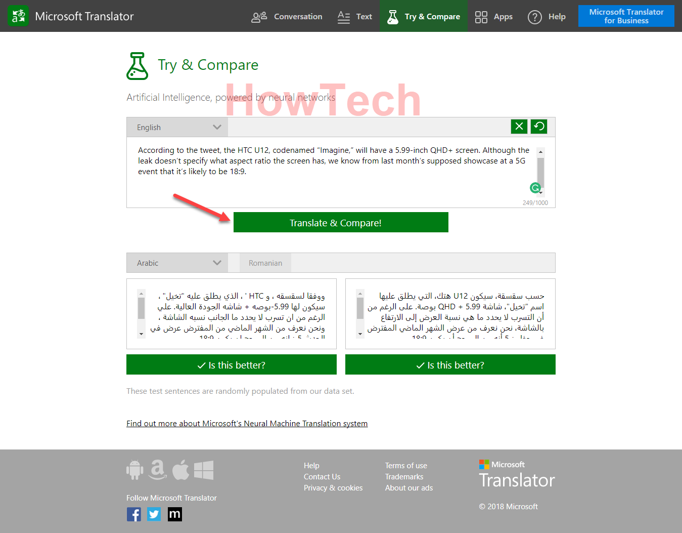 مميزات ترجمة النصوص الطويلة من موقع بينج