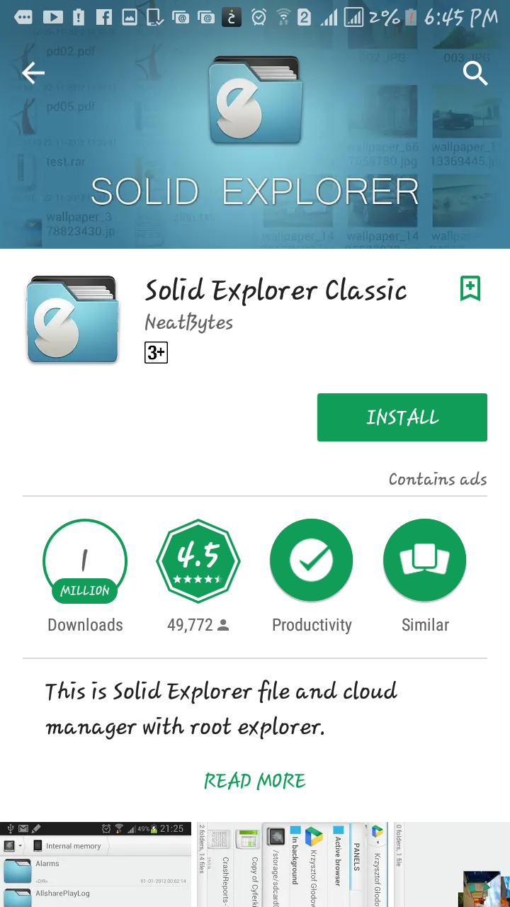 تحميل تطبيق التخزين السحابي solid explorer