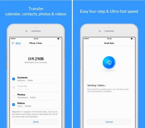 نقل كافة بيانات الهاتف