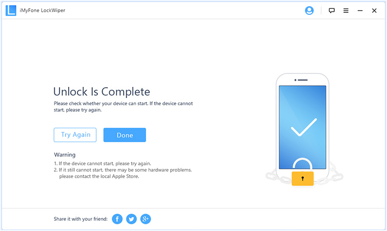 تاكيد الغاء قفل الهاتف
