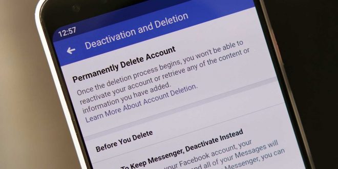 Facebook , حذف حساب فيسبوك