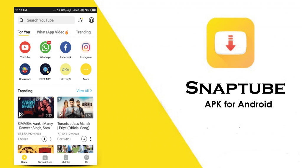 سناب تيوب ، Snaptube , تنزيل سناب تيوب الاصفر